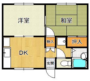 アーバン錦町(2DK/2階)の間取り写真