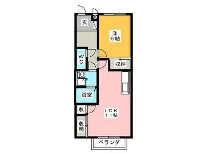 サープラス和(1LDK/1階)の間取り写真