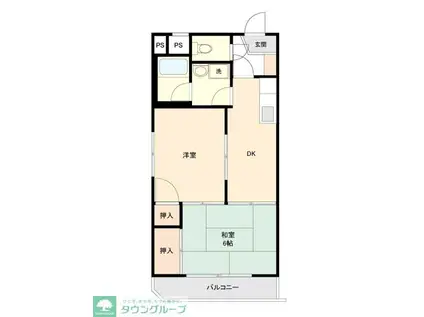 カエサル花小金井(2DK/3階)の間取り写真