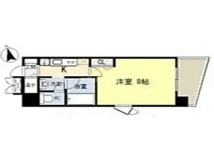 リアンジェ難波(1K/2階)の間取り写真