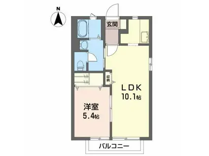 フェアリーテールA(1LDK/2階)の間取り写真