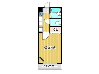 サウスウインド24(1K/1階)の間取り写真