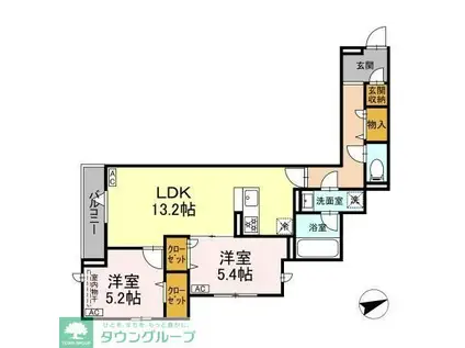 高石神プロジェクト(2LDK/1階)の間取り写真