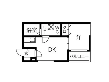 ハーモニーテラス高道町III(1DK/1階)の間取り写真