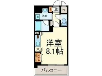 グランルージュ栄II(ワンルーム/2階)の間取り写真