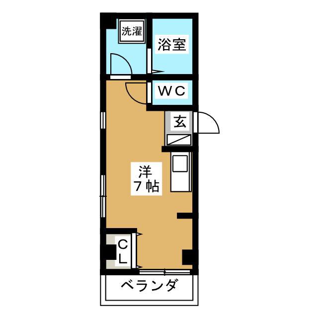 ラウール日吉(ワンルーム/3階)の間取り写真