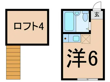 ユナイト市場マルチェロ(ワンルーム/2階)の間取り写真