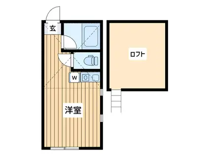 ユナイト末吉ベルティ―二の杜(ワンルーム/2階)の間取り写真