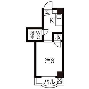 シンフォニースクエアII(1K/1階)の間取り写真