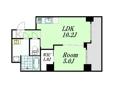 ノルデンハイム天神橋アドバンス(1LDK/5階)の間取り写真