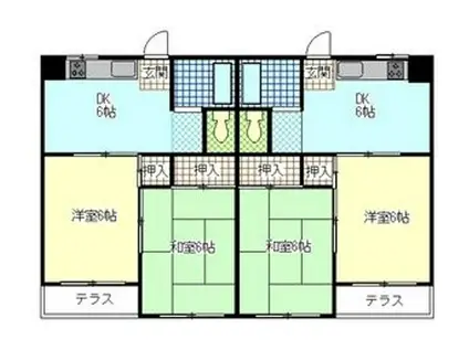 セントヴィラ柚木(2DK/3階)の間取り写真