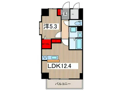REPOS SAKURAGI(1LDK/3階)の間取り写真