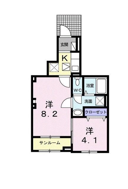 津守マナーハウス(1K/1階)の間取り写真