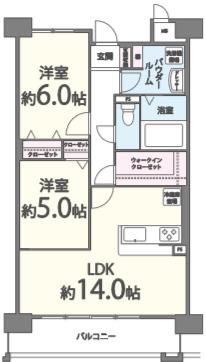 ネクスト吉塚(2LDK/3階)の間取り写真