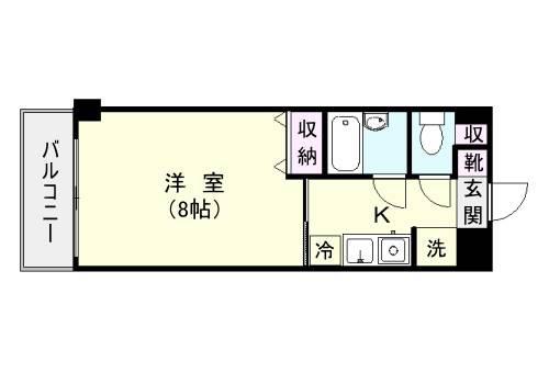 リードIN荒田(1K/6階)の間取り写真