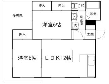 BLUE ROSE B(2LDK/1階)の間取り写真