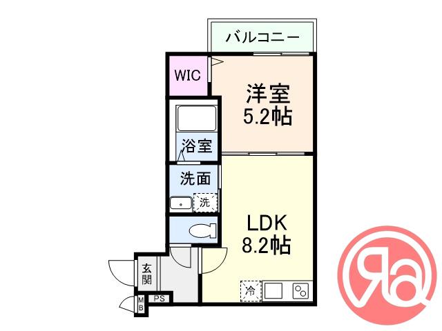 フジパレス帝塚山II番館(1LDK/1階)の間取り写真