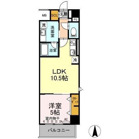 リモナーデ府内(1LDK/2階)の間取り写真