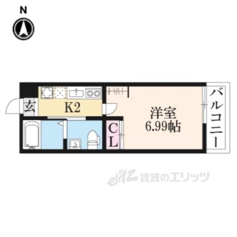 KAMO RIVER清水五条(1K/1階)の間取り写真