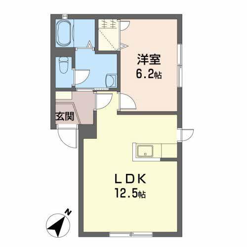 シャーメゾンヴァイス(1LDK/2階)の間取り写真