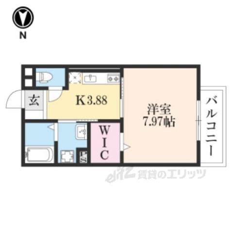 ベルエール地福寺(1K/3階)の間取り写真