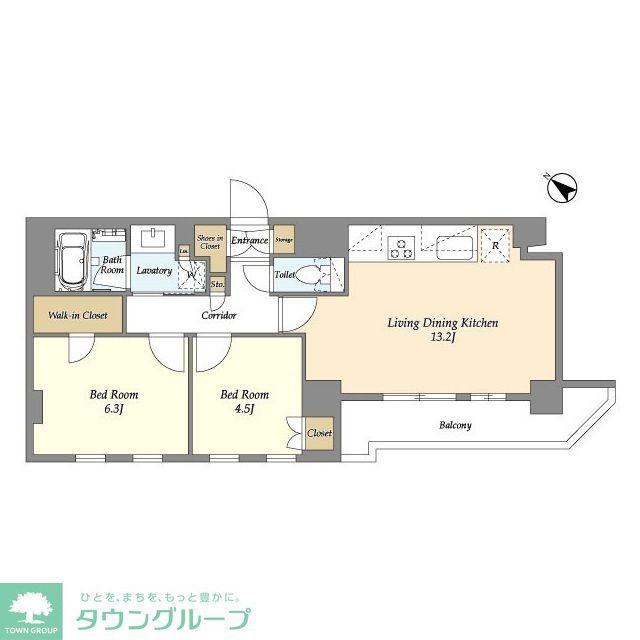 グランカーサ瑞江(2LDK/6階)の間取り写真