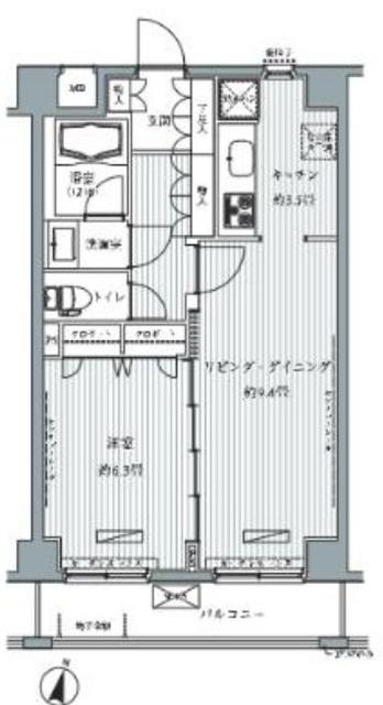 メゾンカルム西新宿(1LDK/3階)の間取り写真
