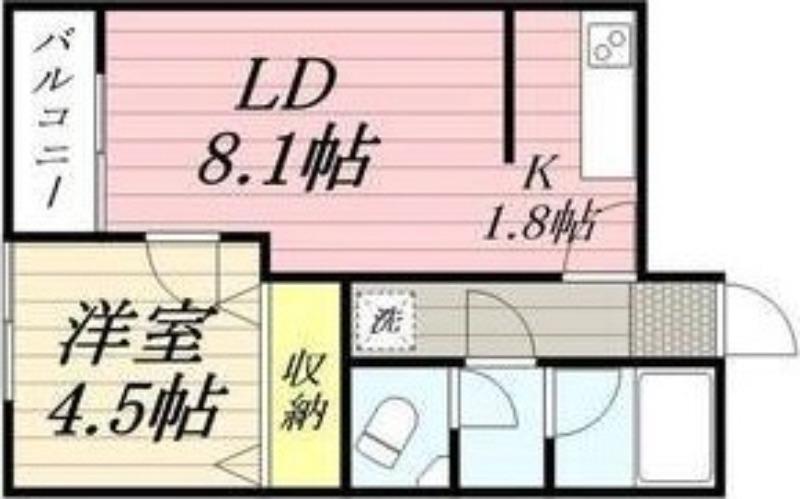 地下鉄東豊線 北１３条東駅 徒歩3分 4階建 築28年(1LDK/2階)の間取り写真