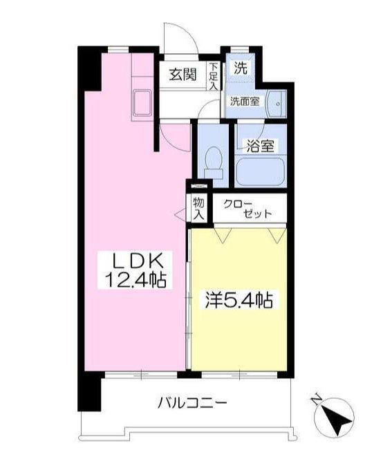 ミーナ原町(1LDK/2階)の間取り写真