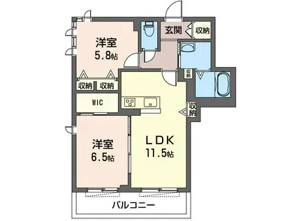 アナベル(2LDK/2階)の間取り写真