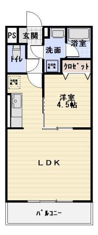 ブラウニー(1LDK/1階)の間取り写真