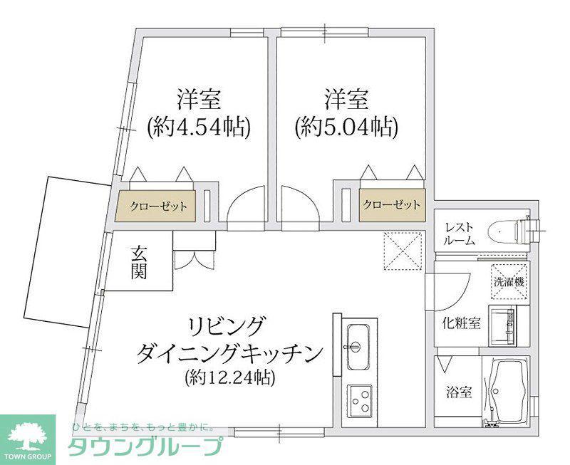 ソアヴィータ三軒茶屋(2LDK/1階)の間取り写真