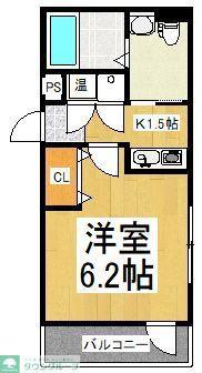 ドミール新座(1K/4階)の間取り写真