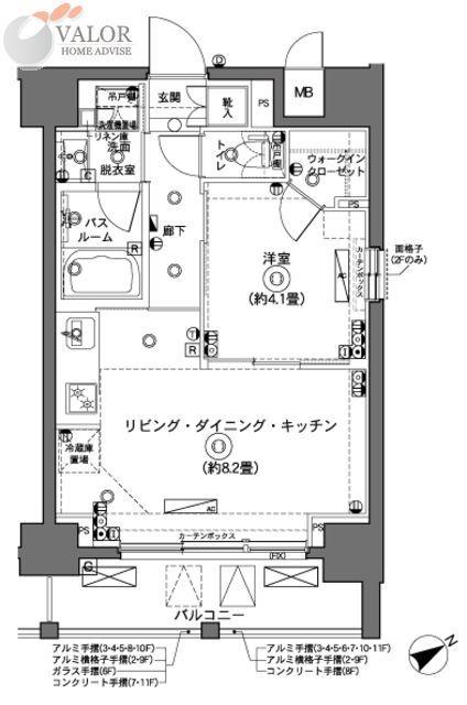 ZOOM横浜(1LDK/9階)の間取り写真