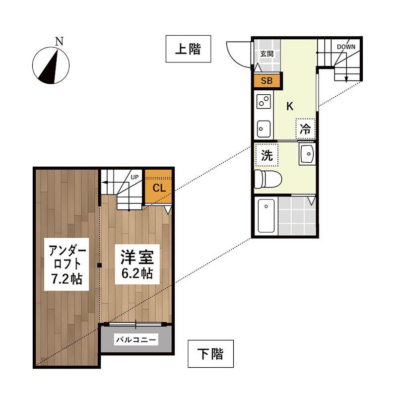 パピーズ迎町(1K/1階)の間取り写真