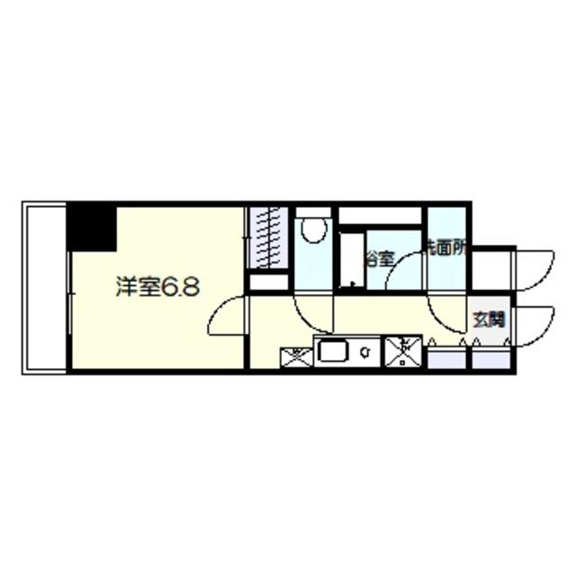 サザンクレスト堺東(1K/2階)の間取り写真