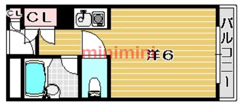 ベルメゾン中津(1K/1階)の間取り写真