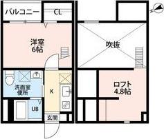 CRYSTAL PALACEクリスタルパレス(1K/2階)の間取り写真
