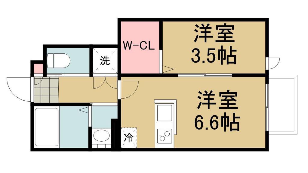 FINECOURT(1LDK/1階)の間取り写真