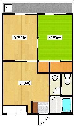 ルミエール一吉II(2DK/3階)の間取り写真