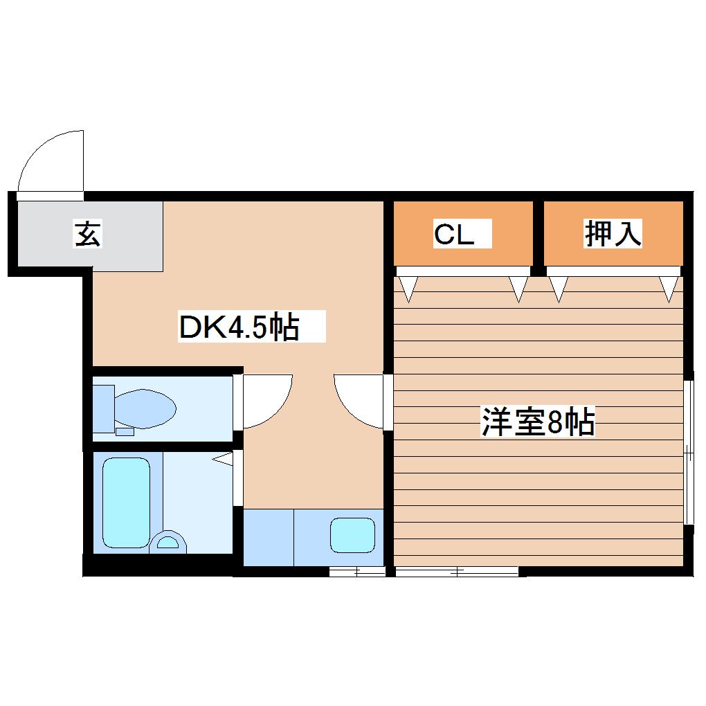 ラスティ植松(1DK/1階)の間取り写真