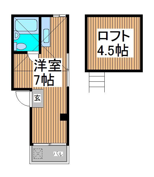 プラザ蕨(ワンルーム/3階)の間取り写真