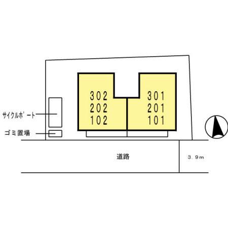 ミニヨンヴィラ味噌天神(1LDK/2階)の間取り写真