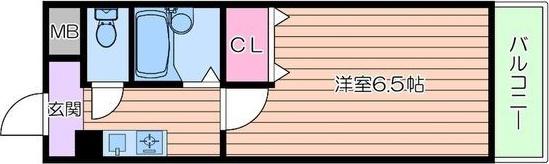 第二まやハイツ(1K/4階)の間取り写真