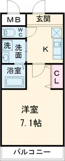 パインアベニュー(1K/2階)の間取り写真