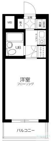 ルーブル新宿西落合(1K/2階)の間取り写真