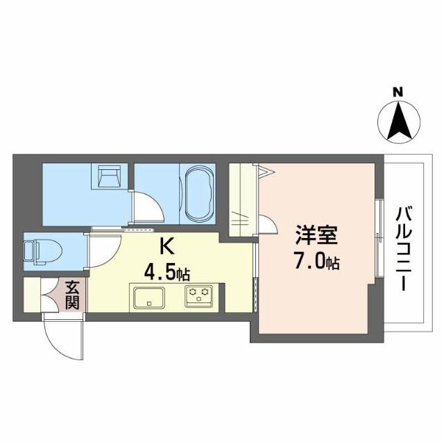 シャーメゾン月の杜(1K/2階)の間取り写真