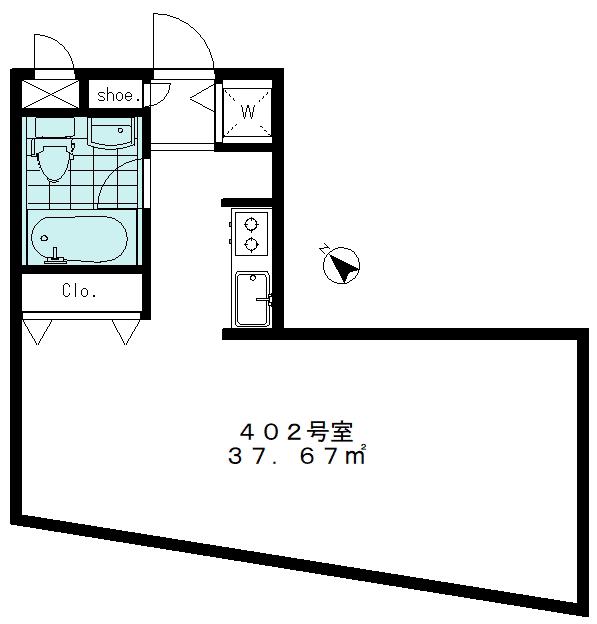 市ヶ谷砂土原町Tテラス(ワンルーム/4階)の間取り写真