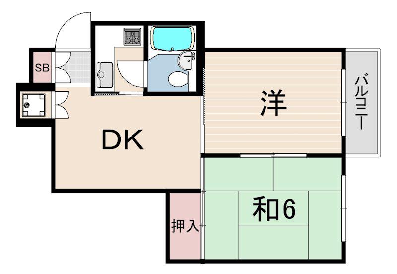 パラツィーナ立花(2DK/3階)の間取り写真