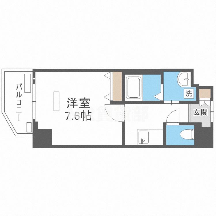 ファーストフィオーレ大阪ウエスト(1K/3階)の間取り写真